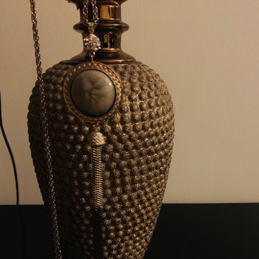 Long Marble Pendant Tessle Necklace